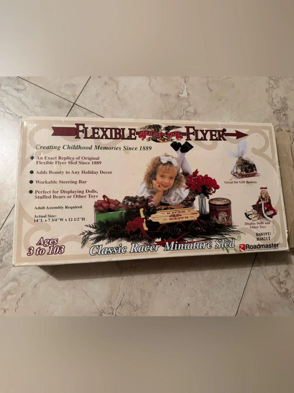 Flexible Flyer Classic Racer Miniature Sled - Cream